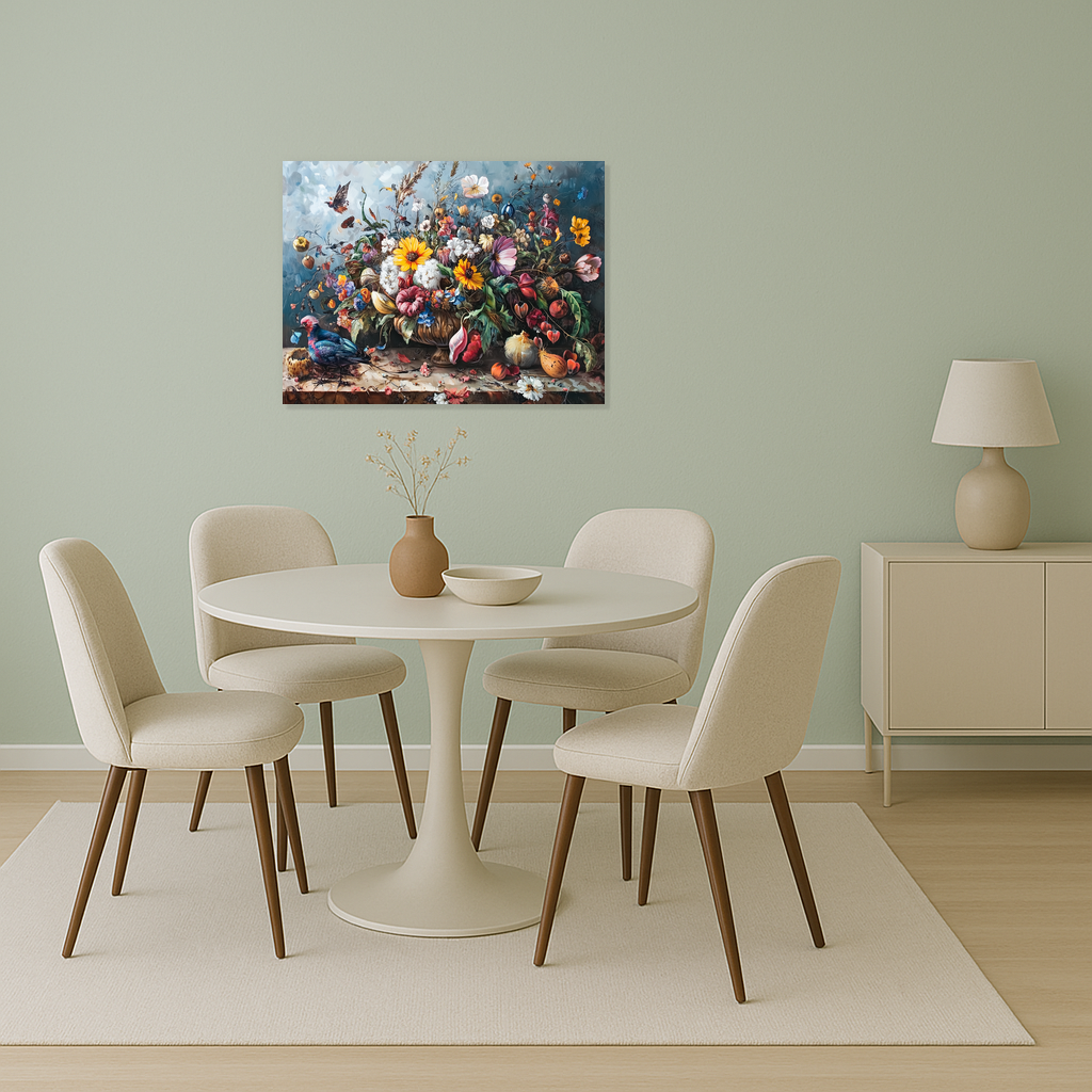 Bloemenpracht met Vliegende Vogels