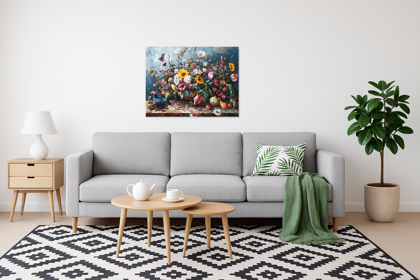 Bloemenpracht met Vliegende Vogels