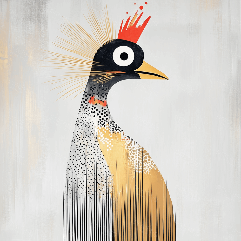 Kleurrijke vogel met rode kam