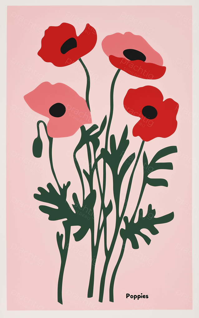 Rode Klaprozen op Zachte Achtergrond