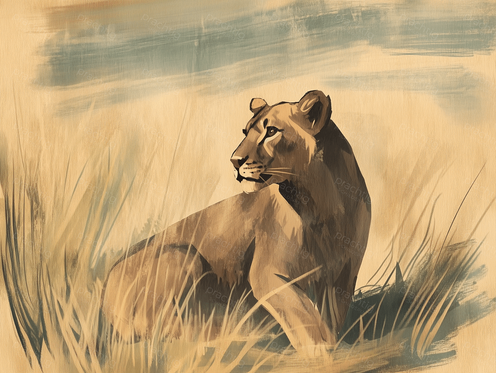 Leeuwin in het Hoge Gras