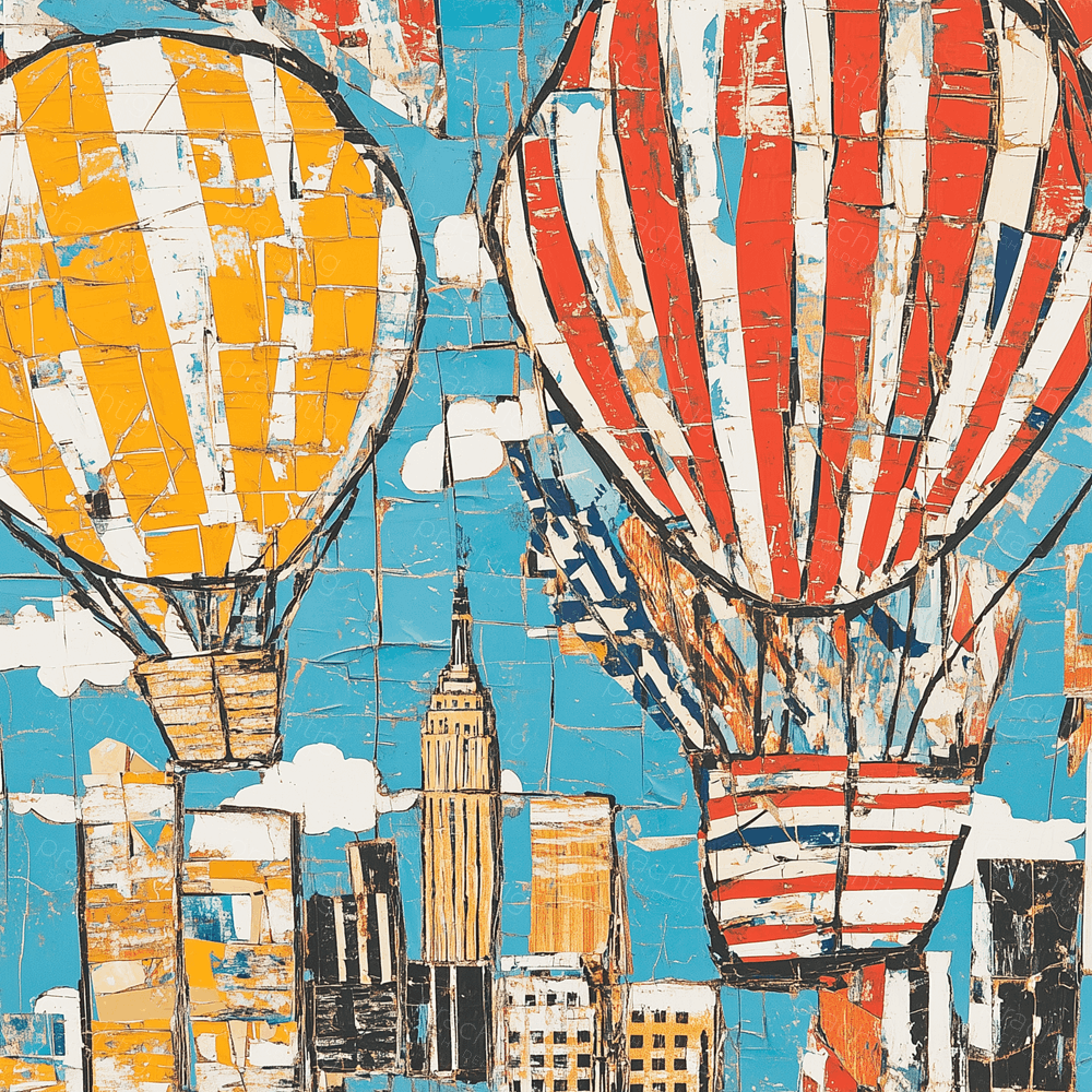 Luchtballonnen boven de stad