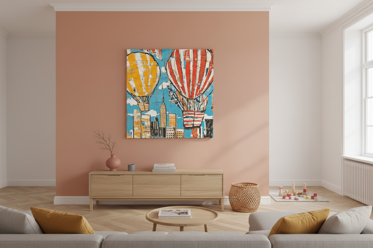 Luchtballonnen boven de stad