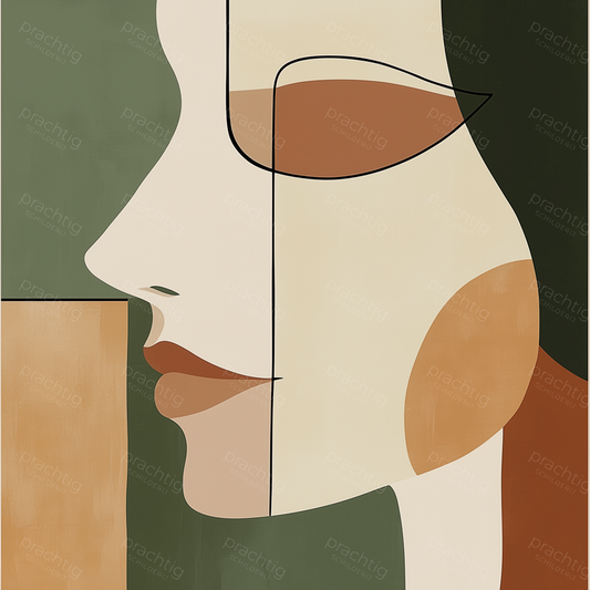 Abstract gezicht in aardetinten