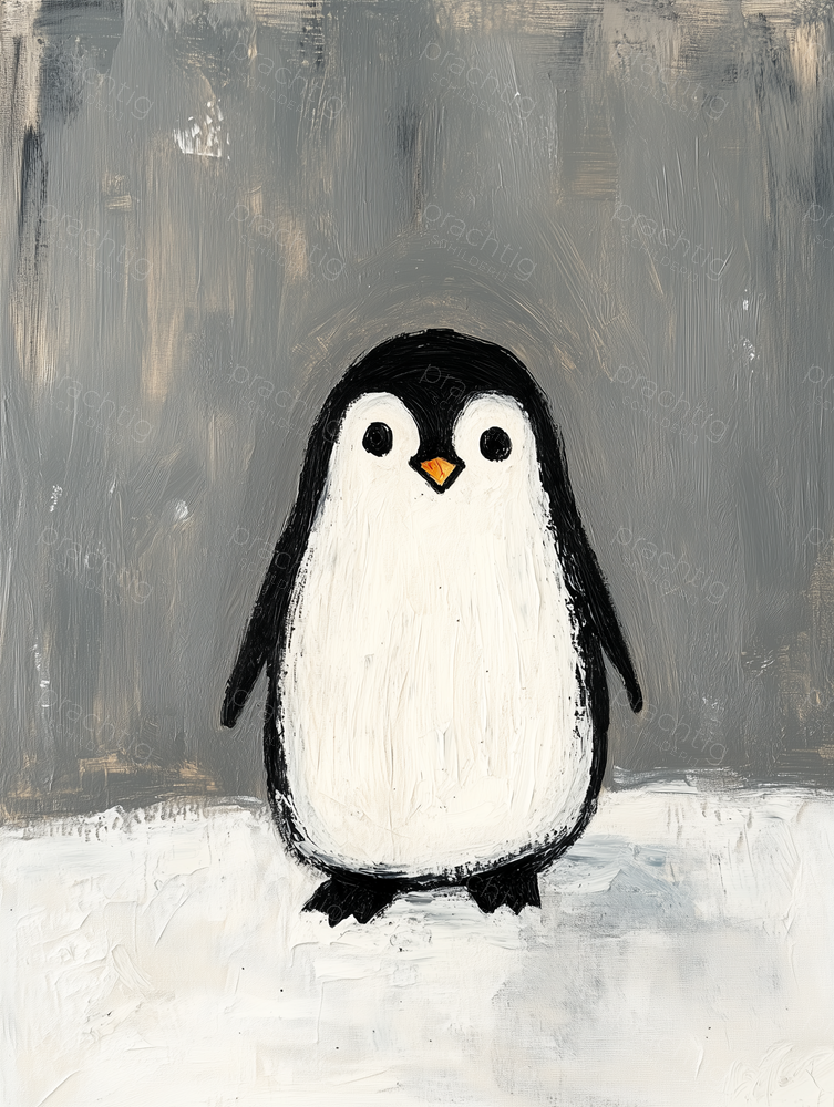 Pinguïn op Winterse Grond