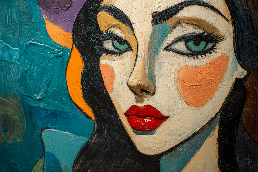 Intrigerend portret met felle kleuren