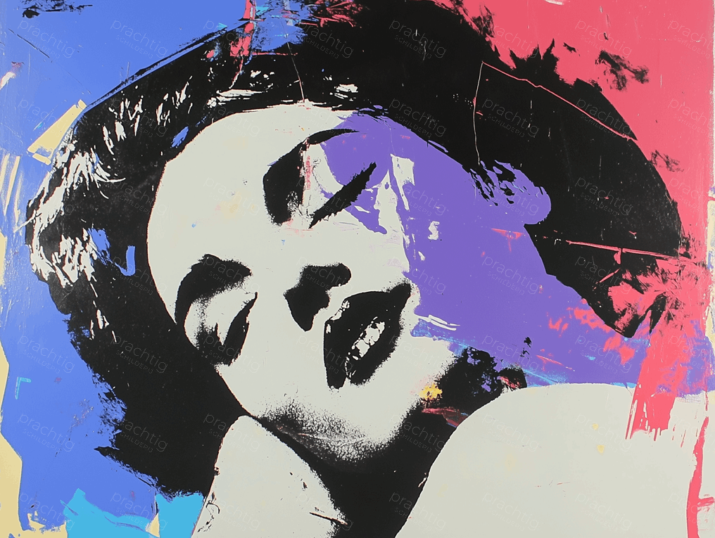 Dromerige Vrouw in Popart Stijl