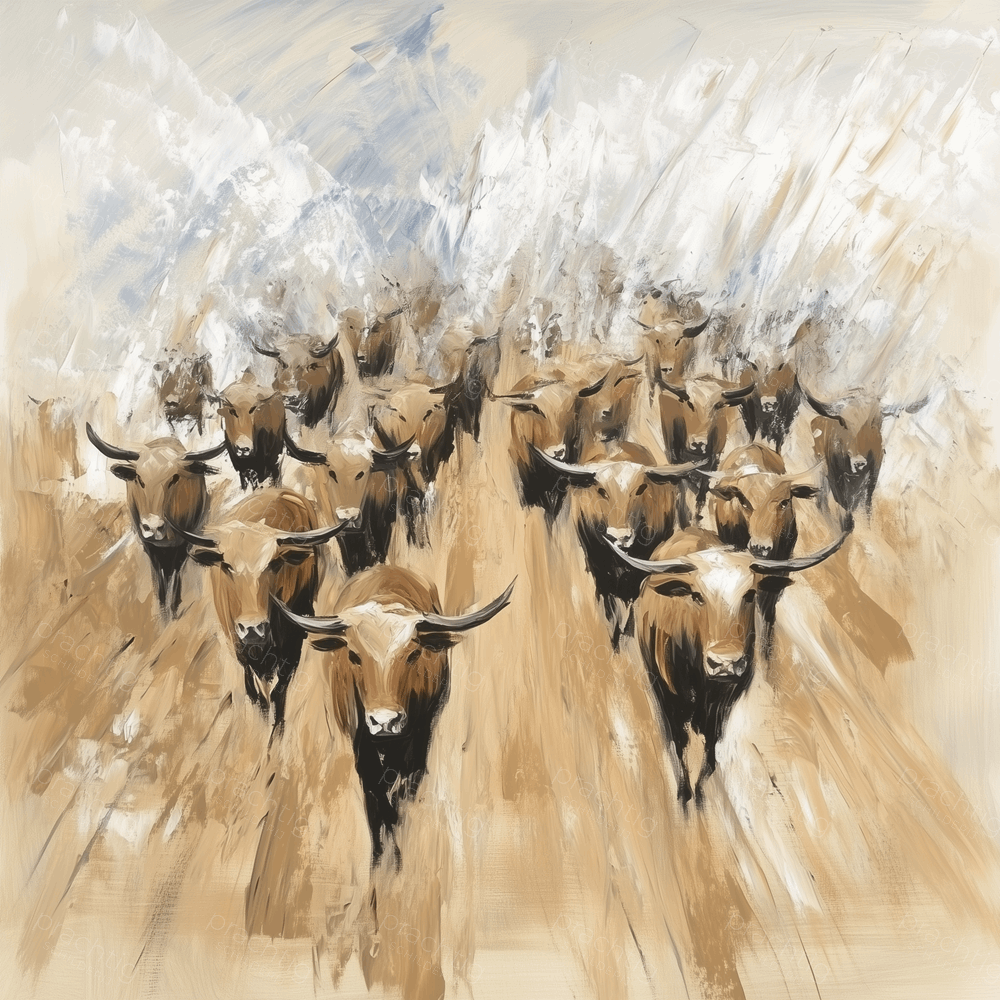 Stoere stieren in beweging