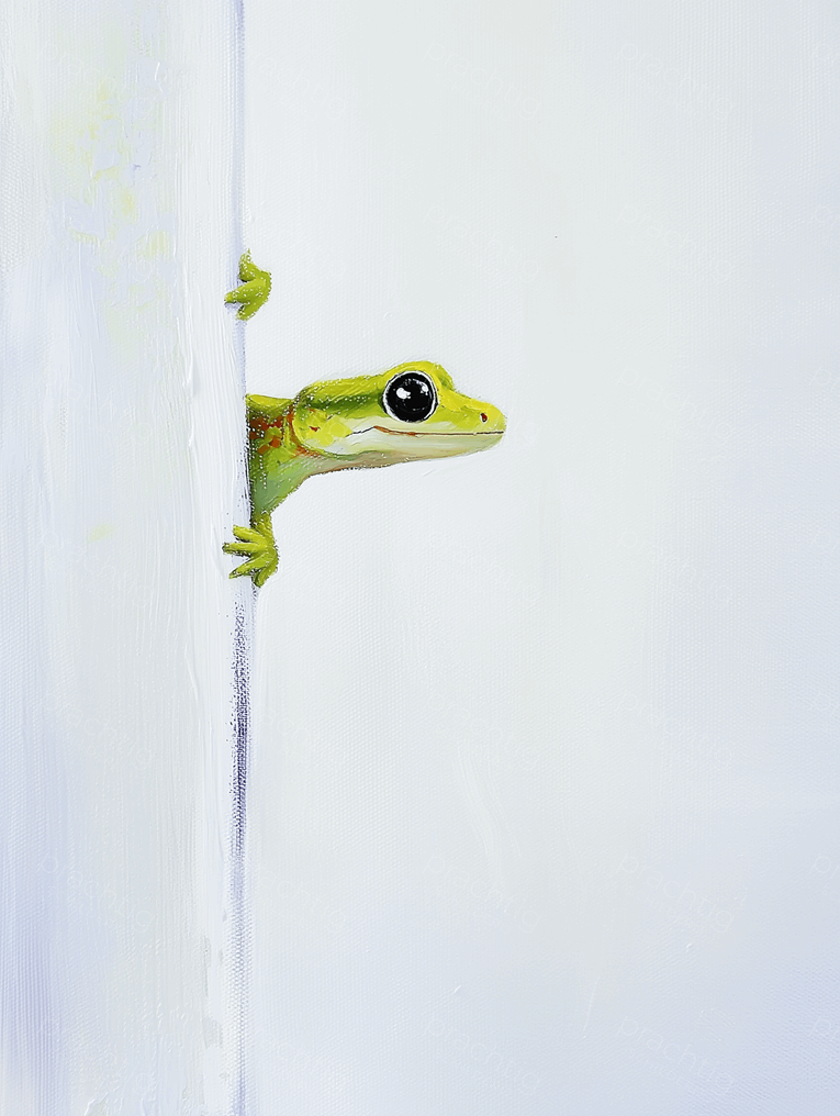 Nieuwsgierige Kikker op Witte Achtergrond