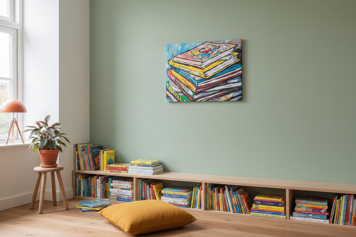 Stapel kleurrijke stripboeken