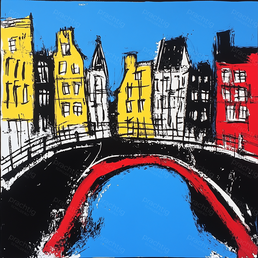 Stadsgezicht met Felle Kleuren