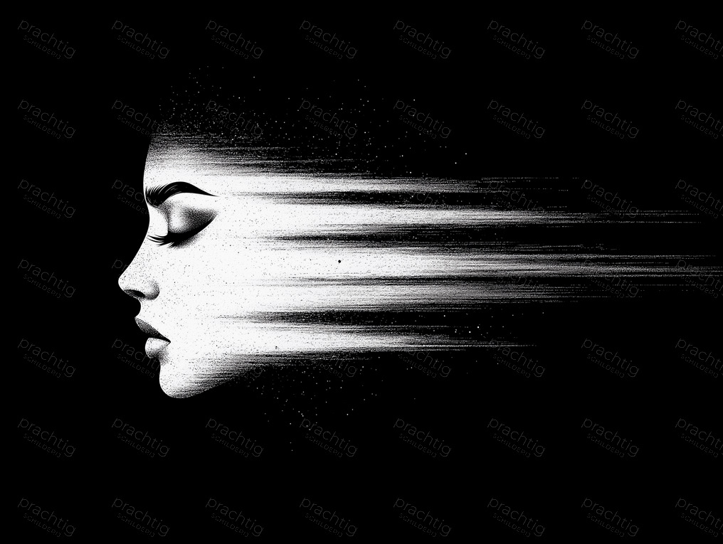 Vervagend silhouet in zwart-wit