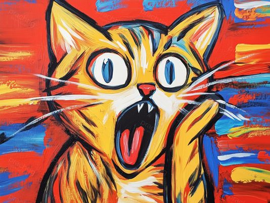 Verraste Kat in Felle Kleuren