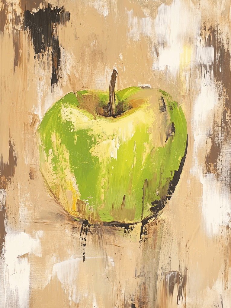 Groene appel op beige achtergrond