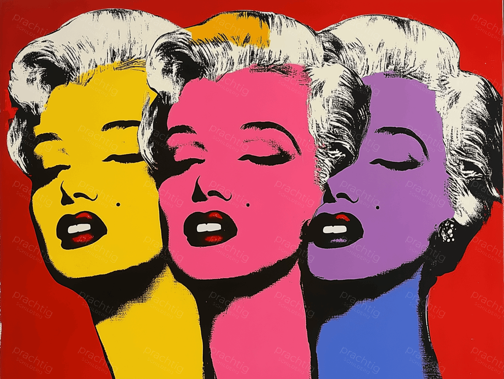 Drievoudige Pop Art Portret