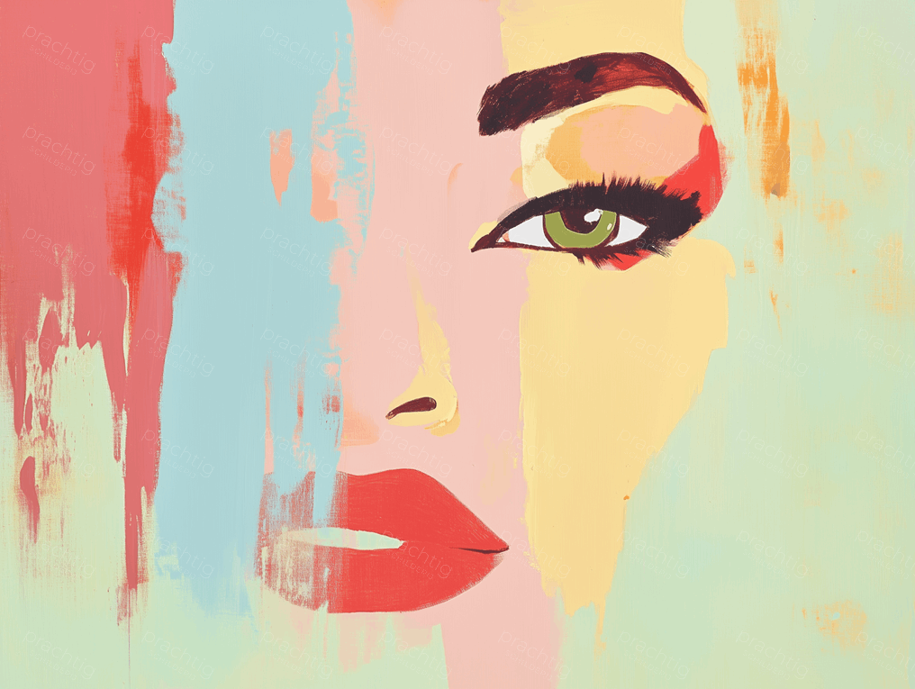 Gelaatsuitdrukking in Pastelkleuren