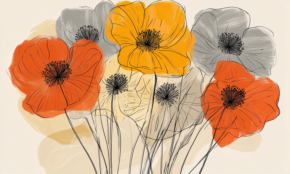 Bloeiende Klaprozen in Vrolijke Kleuren