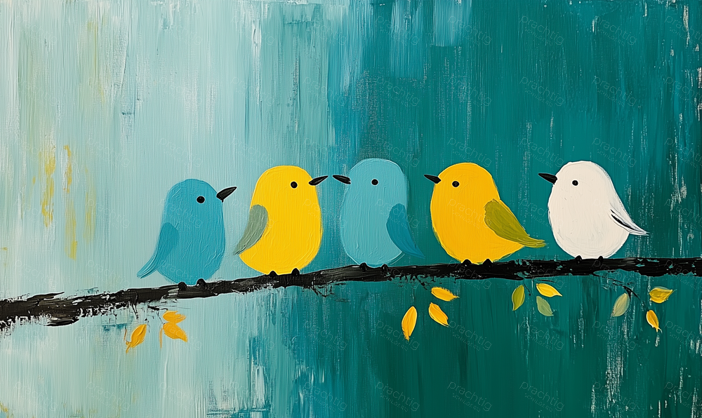 Vrolijke Vogels op een Tak