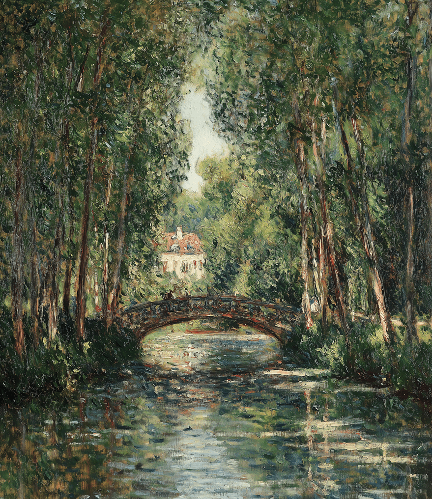 Rustieke Brug in Bosrijke Oase