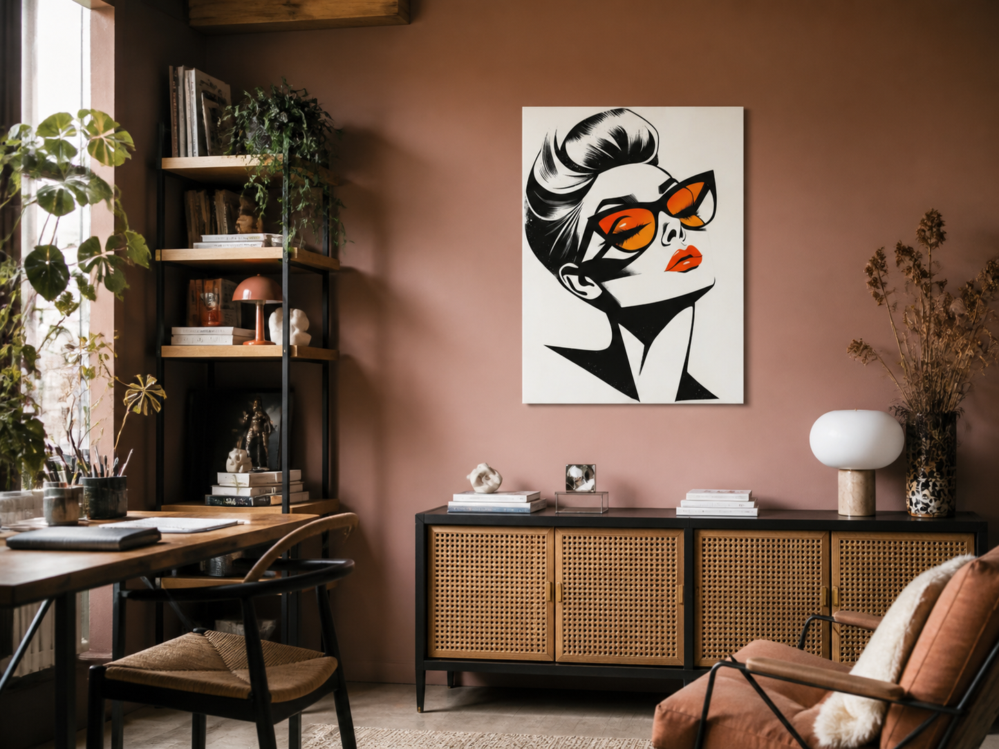Retro Chic Vrouwelijk Portret
