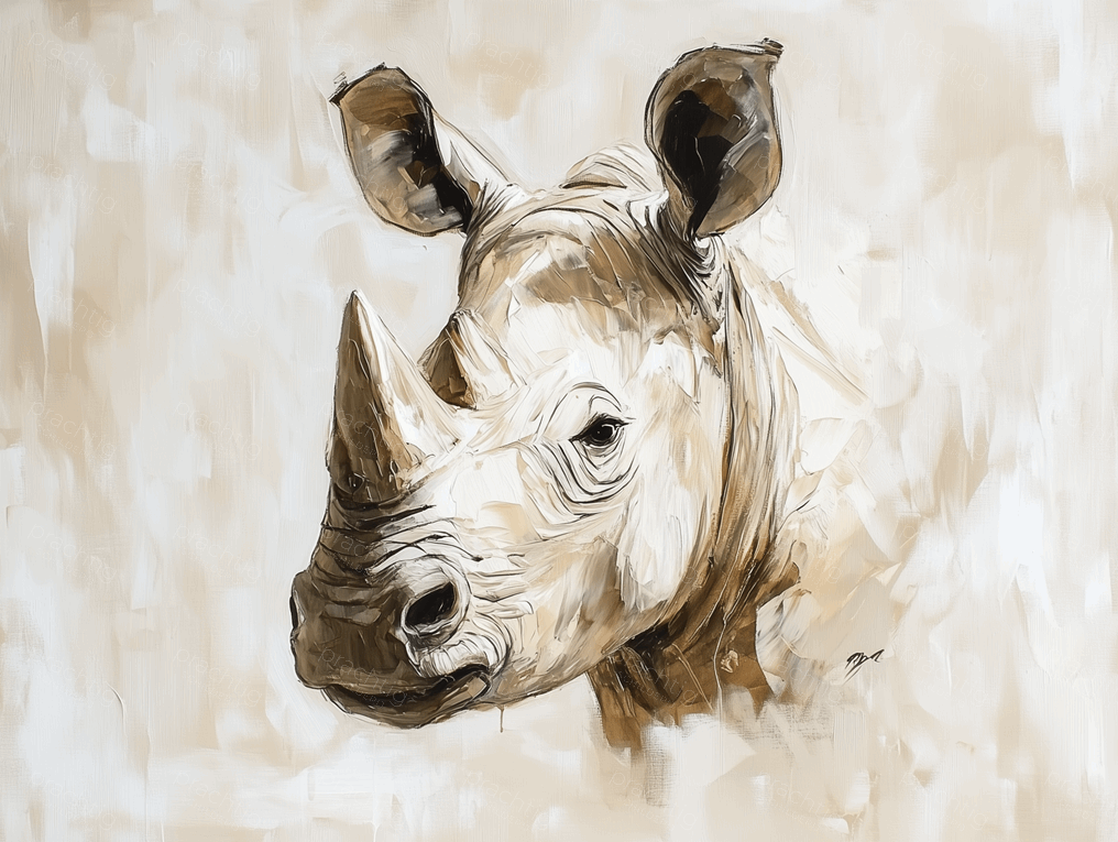 Stoere Neushoorn in Zachte Tinten