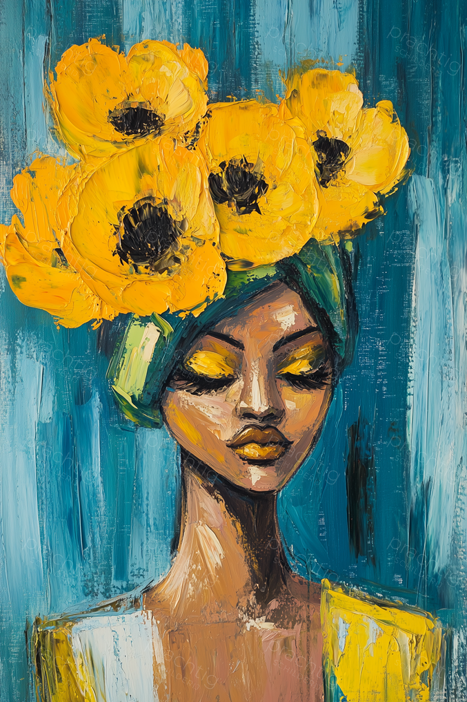 Vrouw met Gele Bloemenhoed