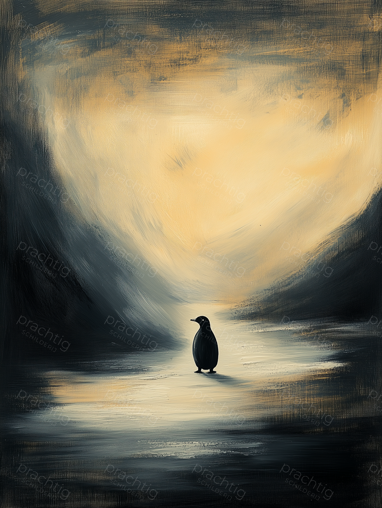 Pinguïn in het Maanlicht