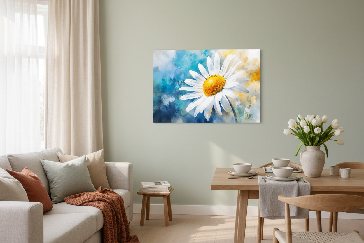 Witte Margriet Tegen Blauwe Hemel
