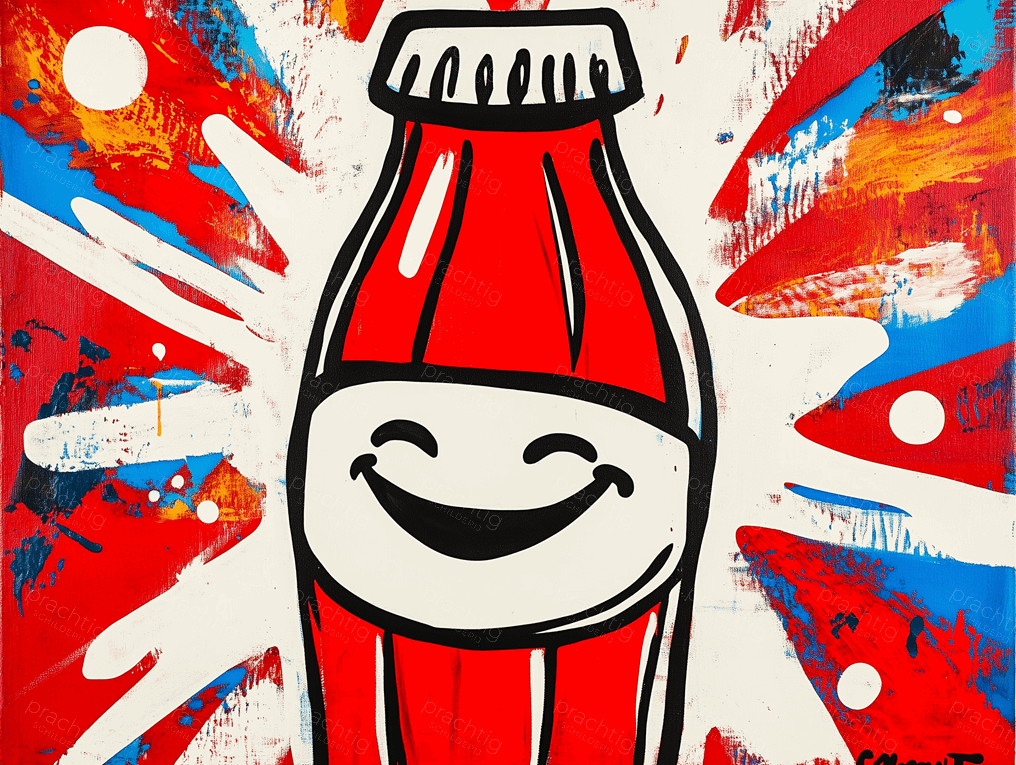 Vrolijke Fles in Pop Art Stijl
