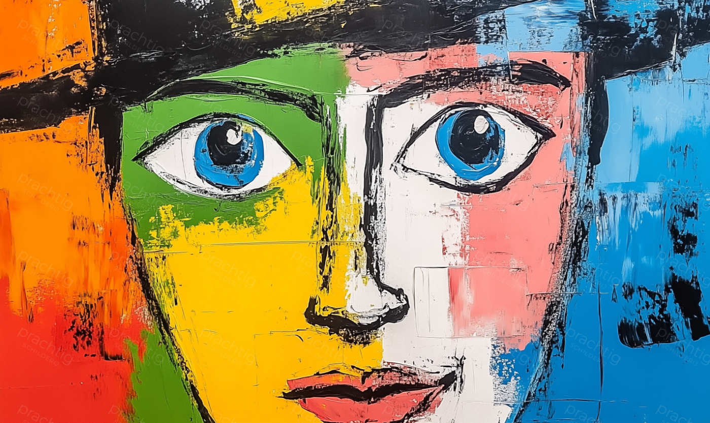 Vrolijk Gezicht in Cubistische Stijl