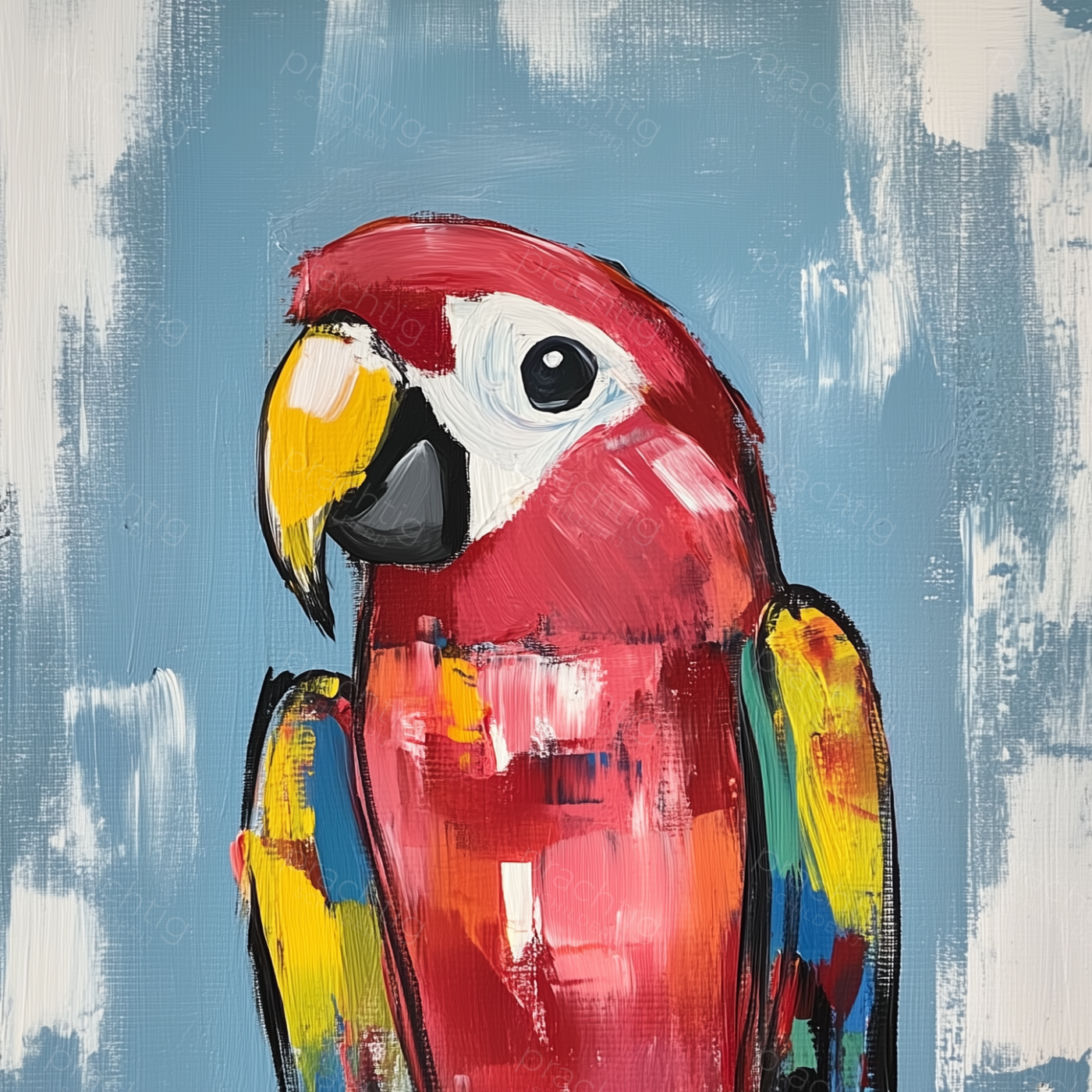 Papegaai op Blauwe Achtergrond