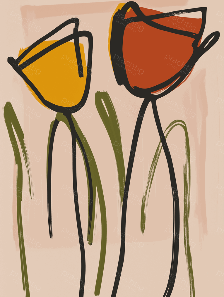 Vrolijke Tulpen op Zachte Achtergrond