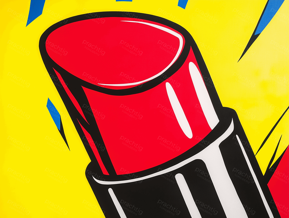 Rode Lippenstift in Popart Stijl