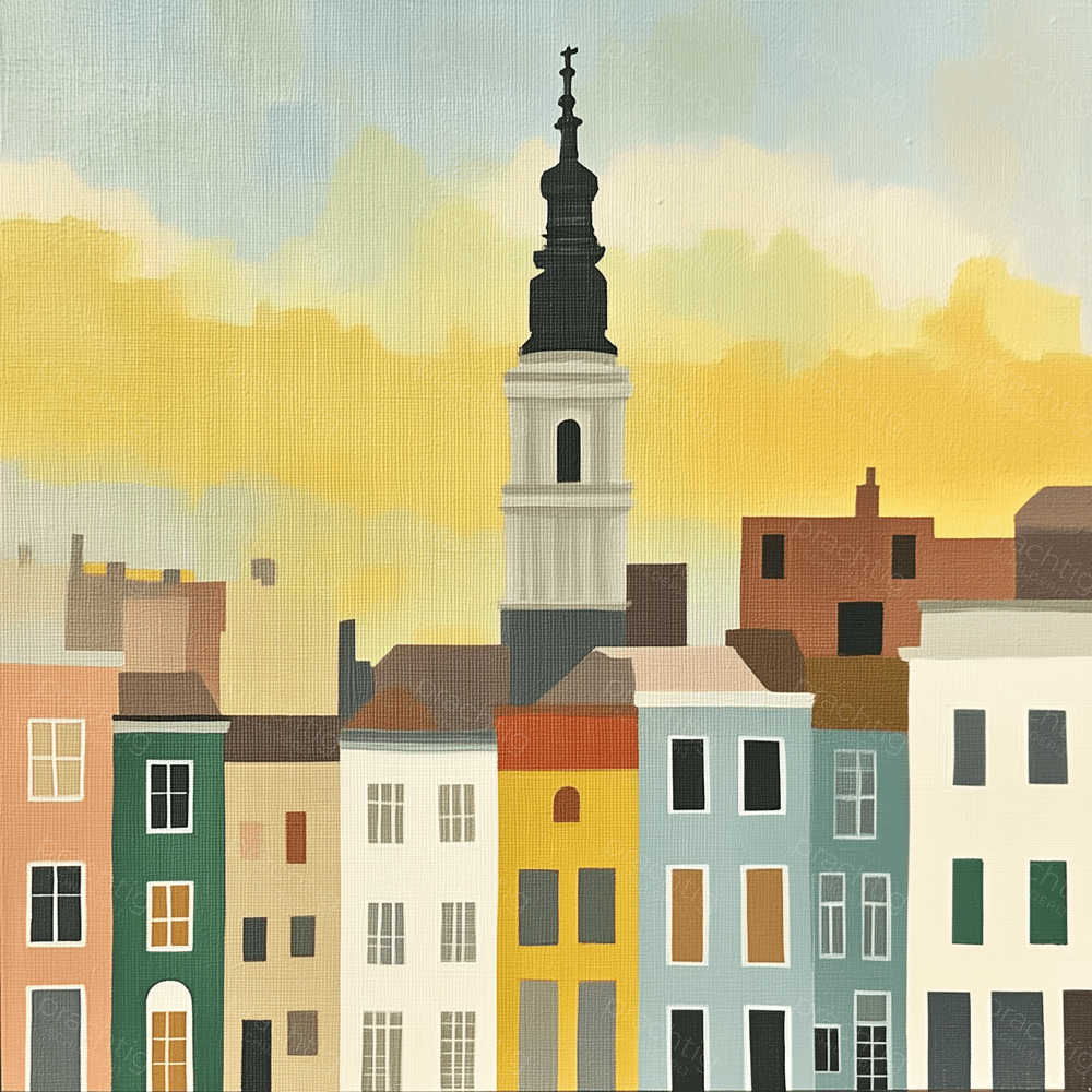 Stadssilhouet met Toren