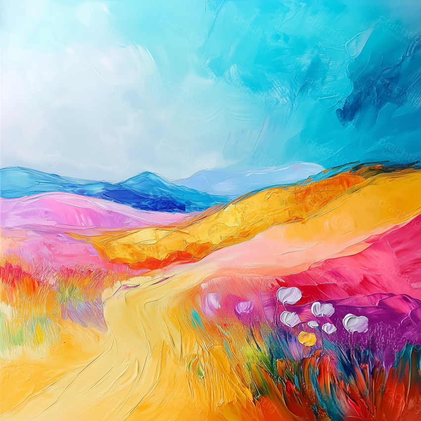 Zomerlandschap vol Levendige Kleuren