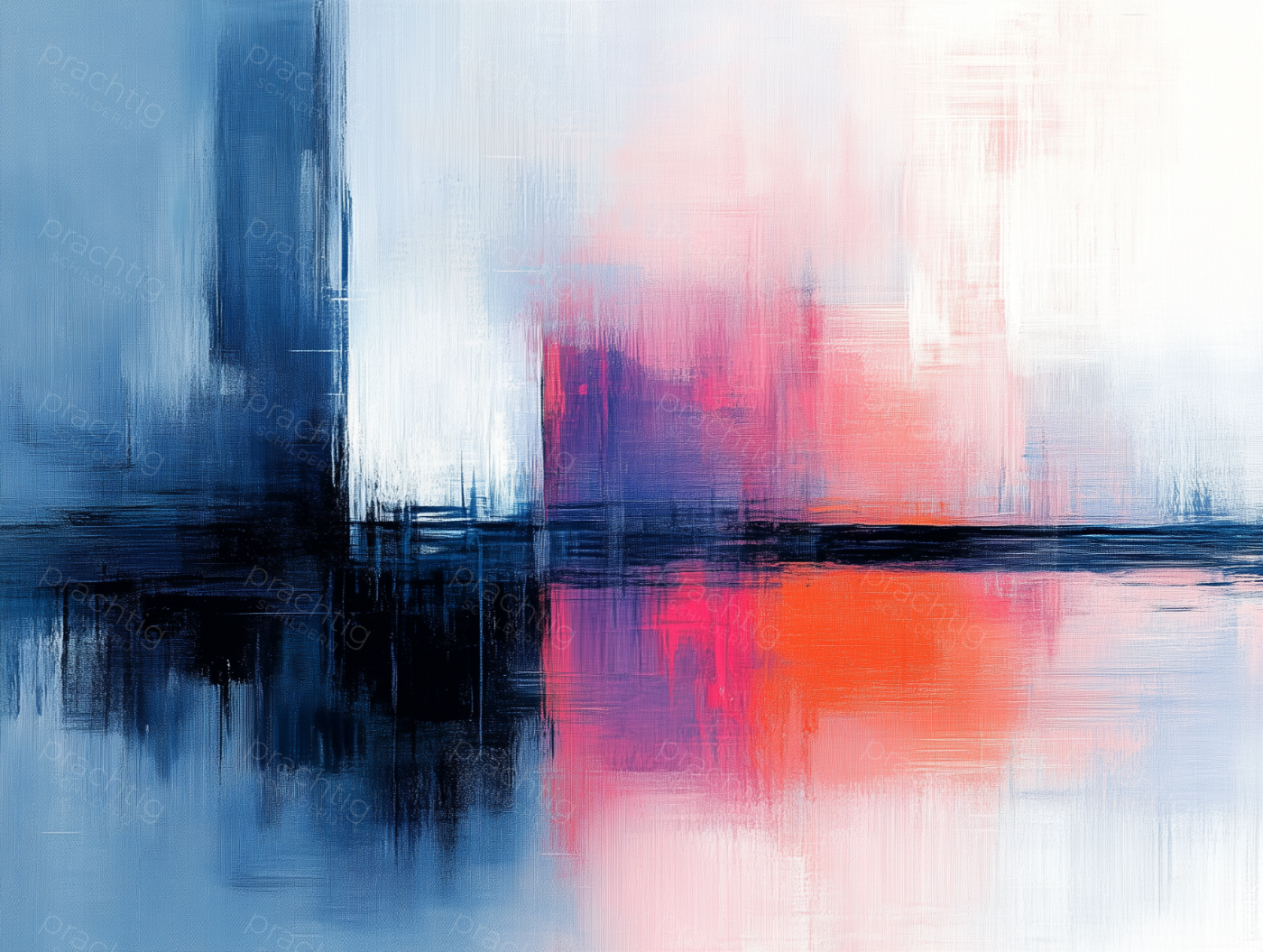 Abstractie in Blauw en Roze