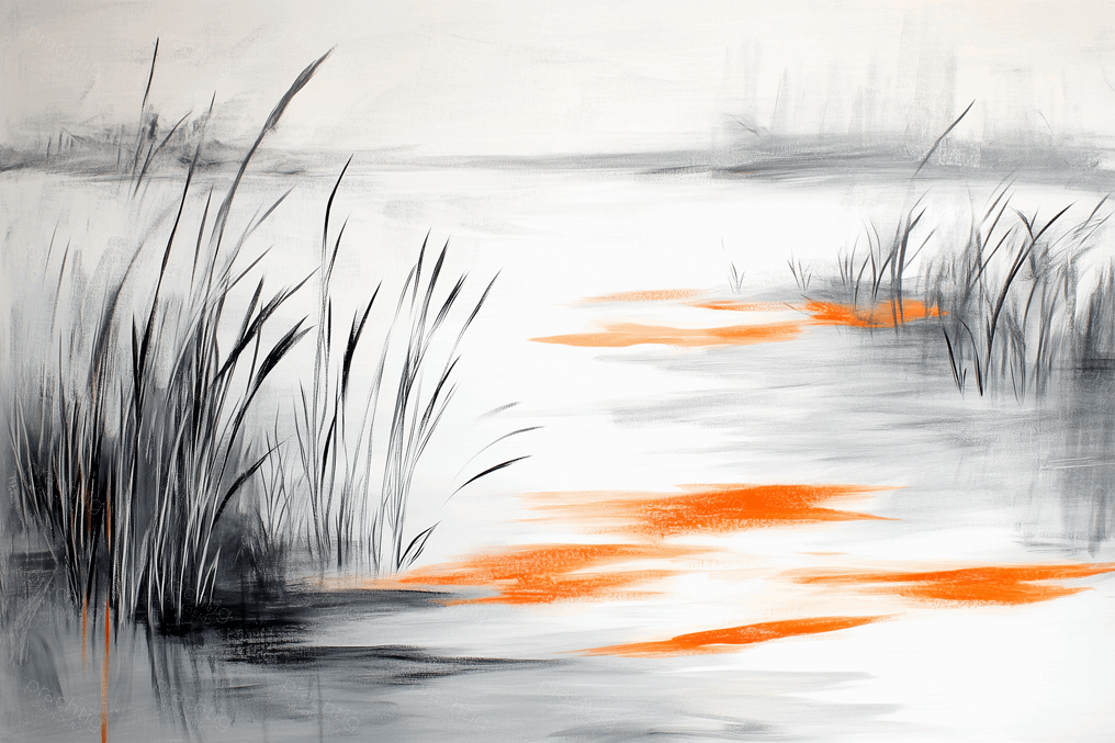 Riet aan een Rustige Rivier