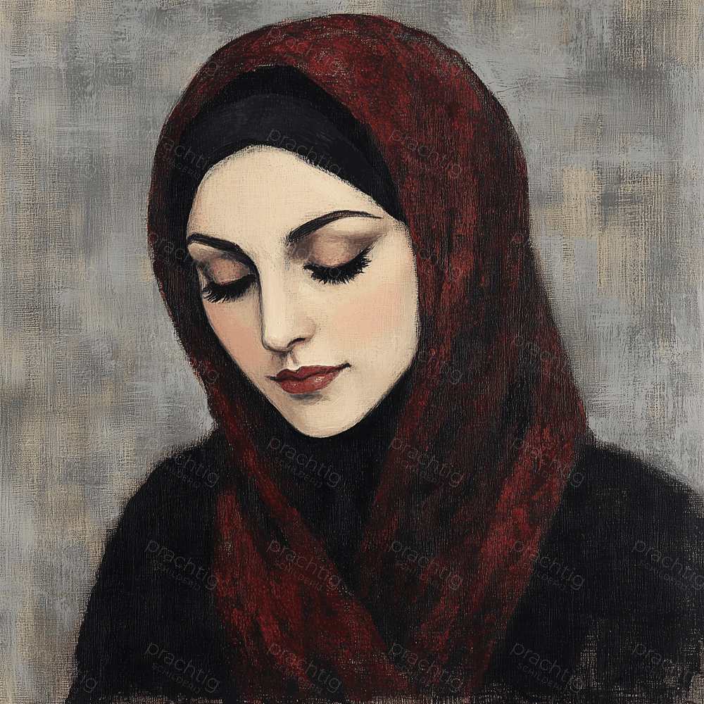 Kalme Vrouw met Hoofddoek