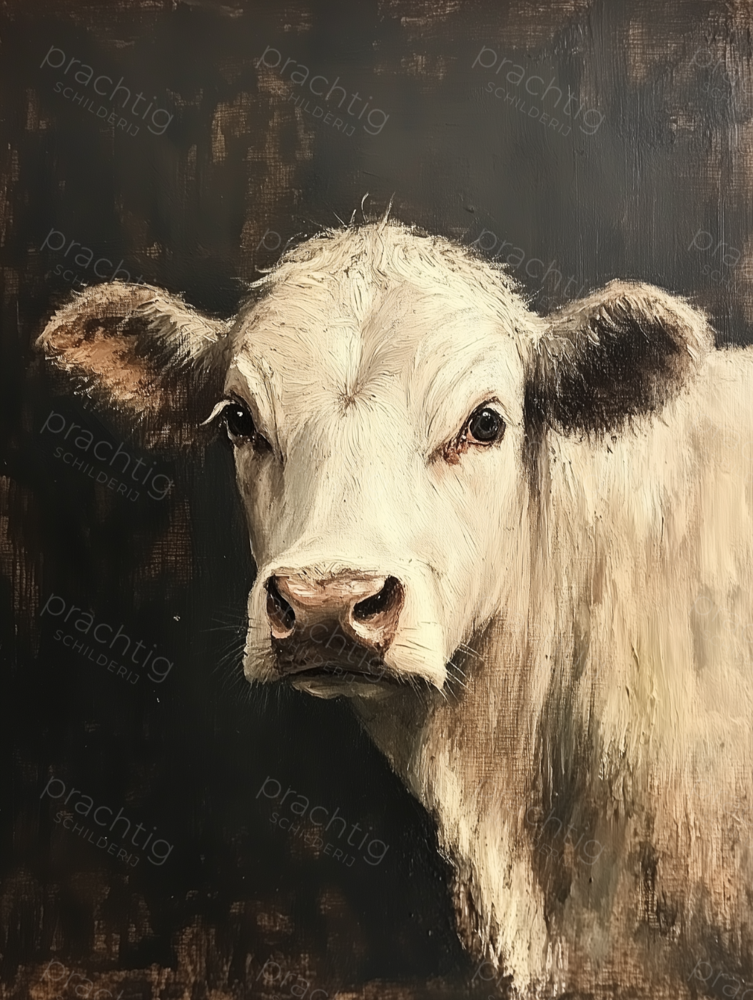 Nieuwsgierige Koe in het Donker