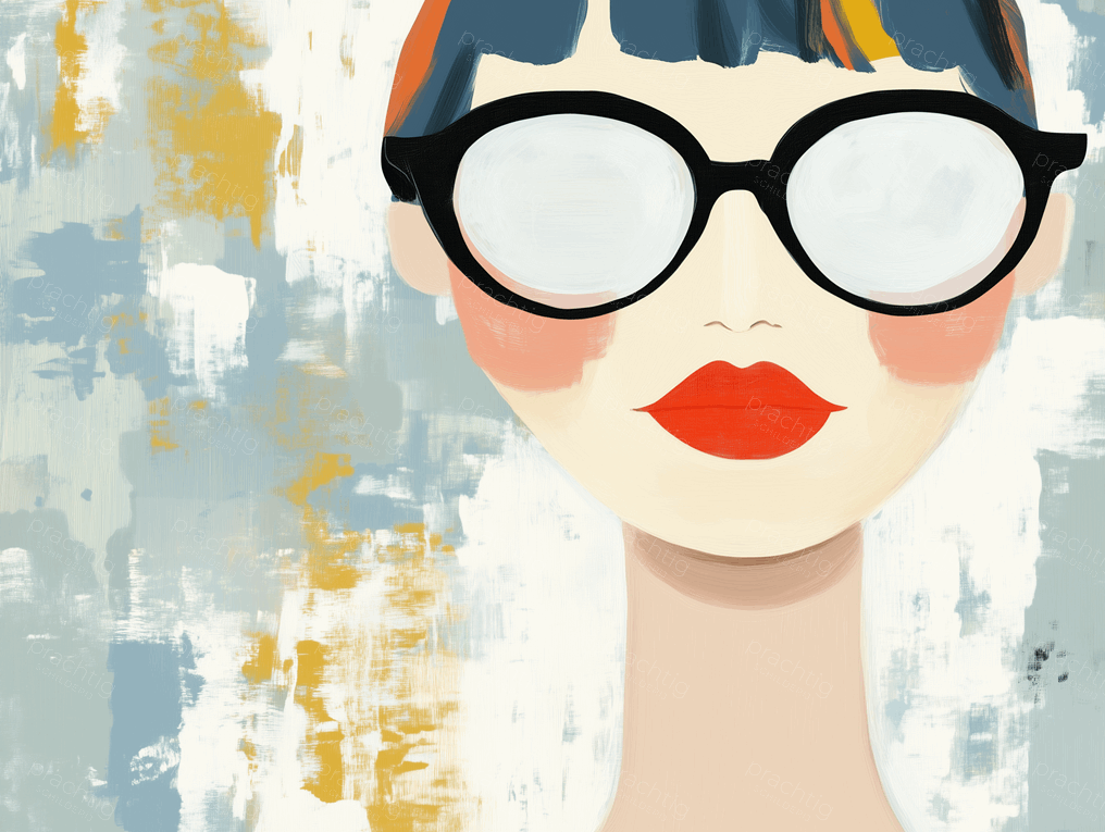 Vrouw Met Ronde Bril