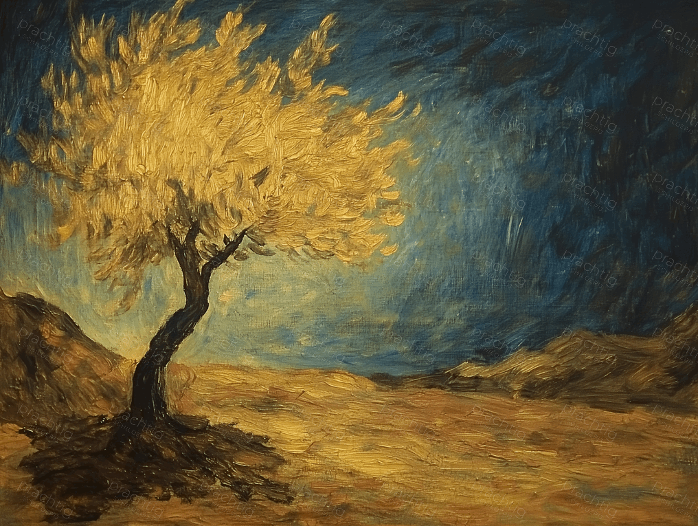 Gouden Boom in Sterrennacht