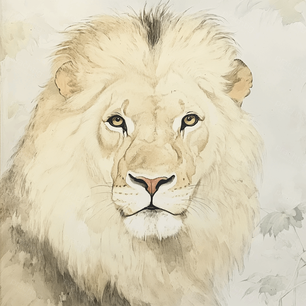 Majestueuze Leeuw in Neutrale Tinten