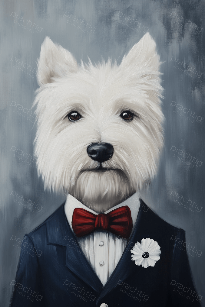 Stijlvolle Terrier in Rood