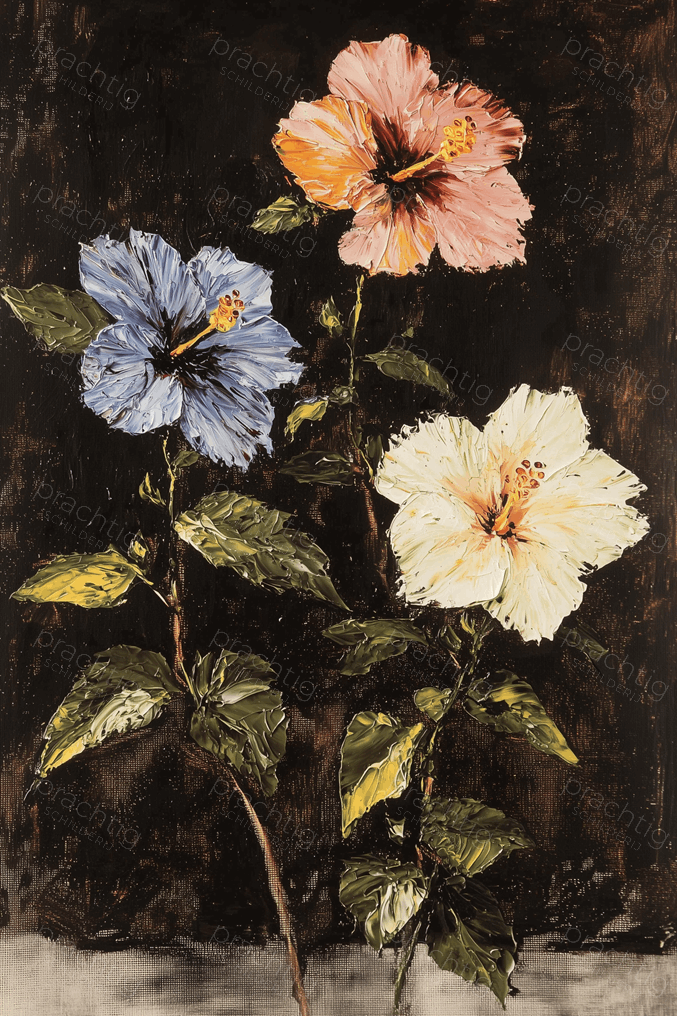 Bloeiende Hibiscus op Donkere Achtergrond