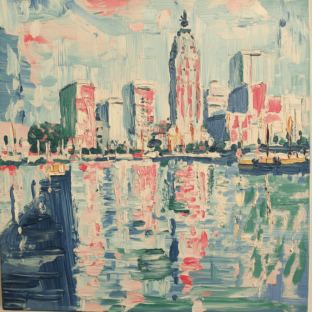 Stadsgezicht met Reflecties