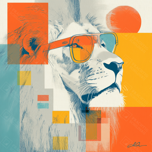 Leeuw in kleurvlakken