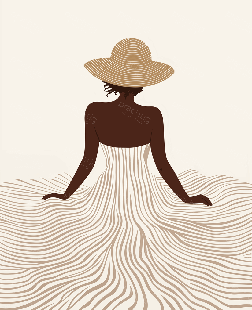 Zomerse vrouw met strohoed