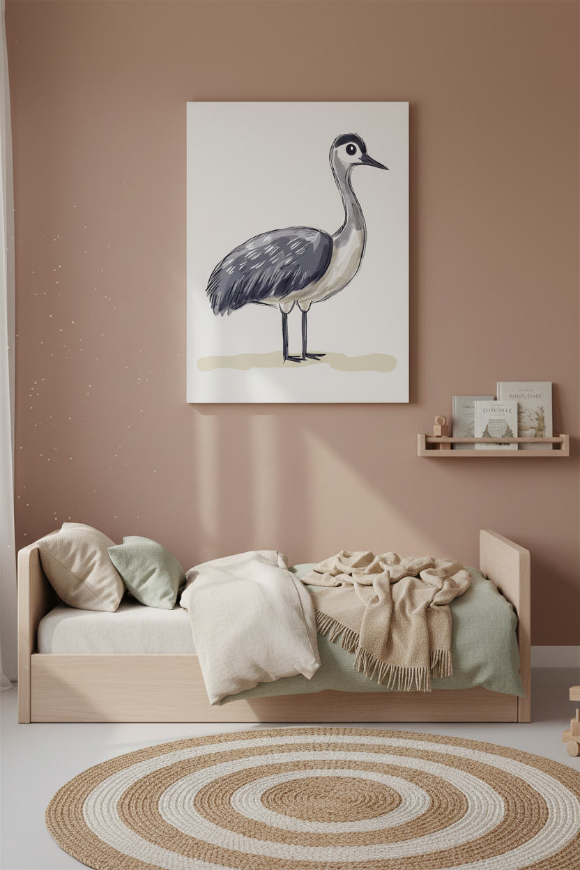 Grijze vogel op lichte achtergrond