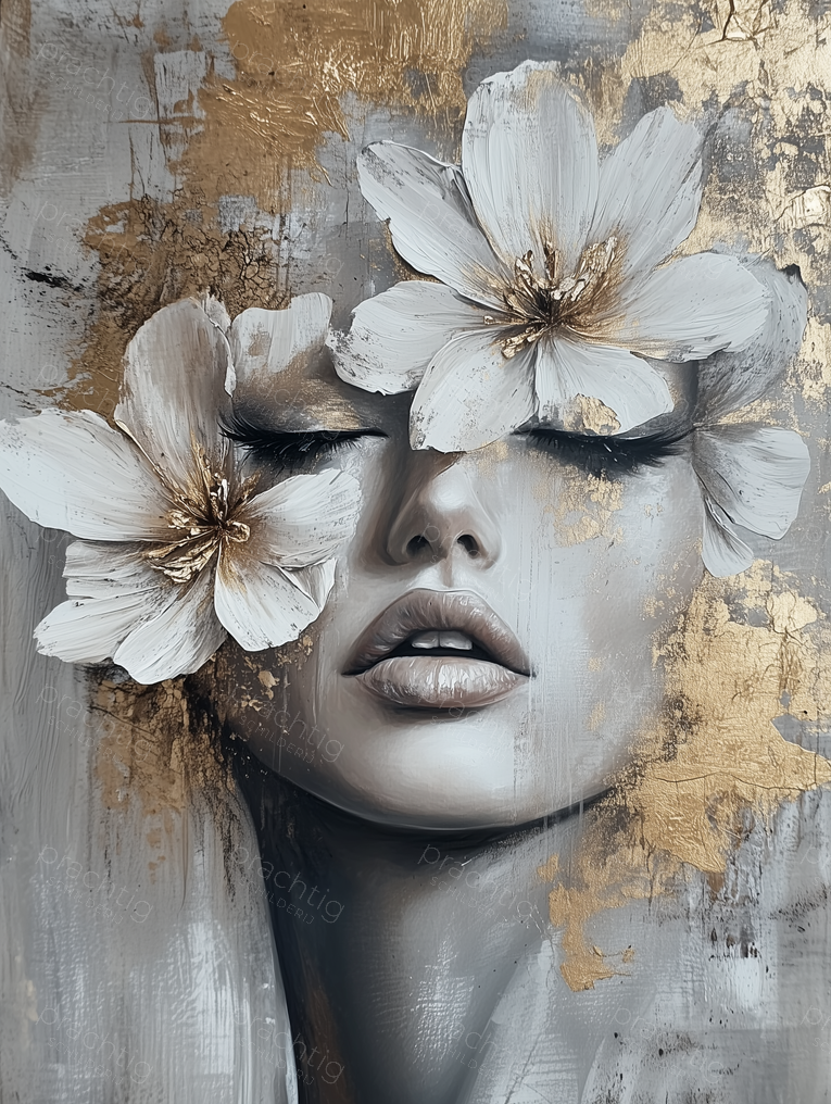 Bloemenmasker in Gouden Glans