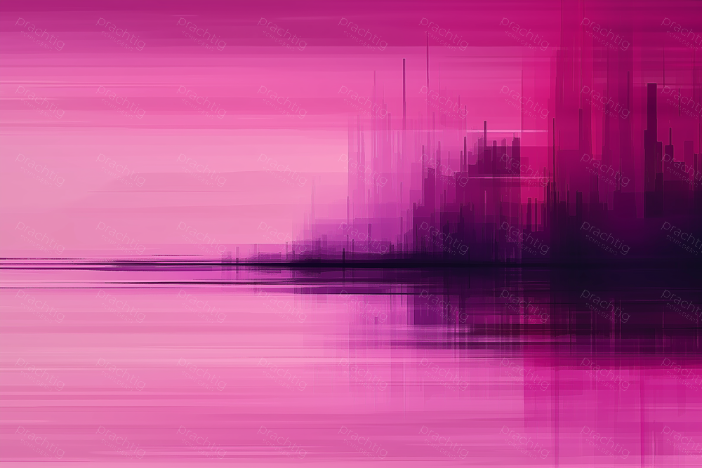 Stad in Roze Reflectie